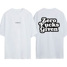 Urbvn Zero Tasarım Baskılı Beyaz Oversize T-Shirt