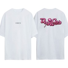 Urbvn Doja Cat Tasarım Baskılı Beyaz Oversize T-Shirt