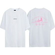 Urbvn Training Camp Tasarım Baskılı Beyaz Oversize T-Shirt