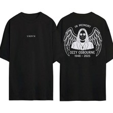 Urbvn Ozzy Oz Tasarım Baskılı Siyah Oversize T Shirt