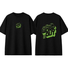 Urbvn Work Out Tasarım Baskılı Siyah Oversize T-Shirt