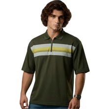 Maruf Shop Fermuarlı Erkek Büyük Beden 115 - 138 Kilo Arası Uygun Likralı Pike Polo Yaka Baskılı Tişört