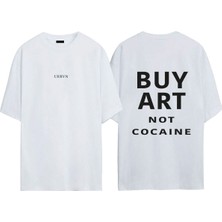 Urbvn Buy Tasarım Baskılı Beyaz Oversize T-Shirt