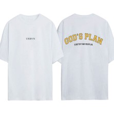 Urbvn Godsplan Tasarım Baskılı Beyaz Oversize T-Shirt