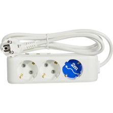 Skygo Üçlü Priz Topraklı Kablolu Çocuk Korumalı 2 mt