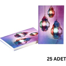 Özbience Ramazan Temalı Hediye ve Tebrik Kartı, 6x8 Cm, 25 Adet, Paket ve Etiket