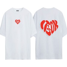 Urbvn It's Ok Tasarım Baskılı Beyaz Oversize T Shirt