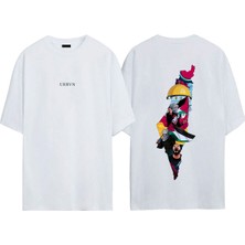 Urbvn Filistin Tasarım Baskılı Beyaz Oversize T-Shirt