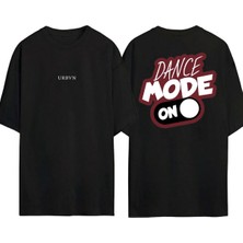 Urbvn Dance Mode Tasarım Baskılı Siyah Oversize T Shirt