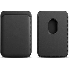 Skygo ile Uyumlu 17/16/15/14/13/12 Serisi Telefonlar Için Güçlü Manyetik Destekli Deri Kartlık – Ince Cüzdan Telefon Aksesuarı (Siyah)