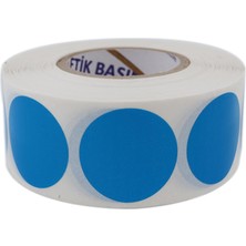 Skygo Pp Opak Daire Işaretleme Etiketi Rulo Etiket, 30MM x 30MM Çap 1000 Adet, Yuvarlak Mavi Renkli Zemin Baskılı Kontrol Etiketi, Endüstriyel ve Masaüstü Barkod Yazıcılar ile Uyumludur. (Mavi)
