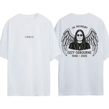 Urbvn Ozzy Oz Tasarım Baskılı Beyaz Oversize T-Shirt