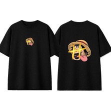 Urbvn Shiny Boy Tasarım Baskılı Siyah Oversize T-Shirt