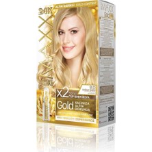 Skygo Gold Serisi 24K Altın Parçacıklı Serum ile 1 Kutu 2 x 50 ml ve Geliştiriciler Saç Boyası (Buğday Sarısı 9.0)