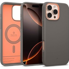 Skygo 16 Pro ile Uyumlu Silikon Magsafe Kılıf Pop Mag Hava Kanalı Teknolojisi™ Askeri Sınıf Koruma Papaya Gray Kaymaz Kapak - ACS08173