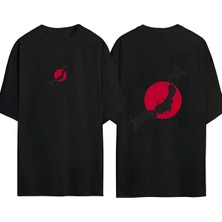 Urbvn Japan 1 Tasarım Baskılı Siyah Oversize T Shirt