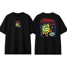 Urbvn Caipirinha Tasarım Baskılı Siyah Oversize T-Shirt