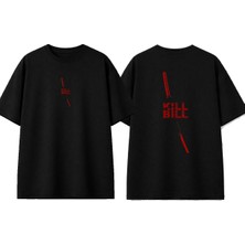 Urbvn Kıllbıll Sword Tasarım Baskılı Siyah Oversize T-Shirt