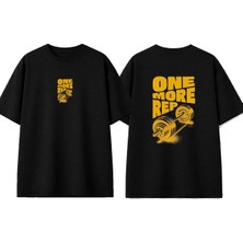 Urbvn One More Bar Tasarım Baskılı Siyah Oversize T-Shirt