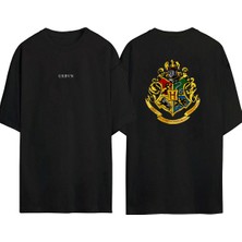 Urbvn Harry Potter Tasarım Baskılı Siyah Oversize T Shirt