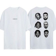 Urbvn Trap Stars Tasarım Baskılı Beyaz Oversize T-Shirt