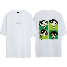 Urbvn Buttercup Tasarım Baskılı Beyaz Oversize T-Shirt