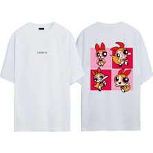 Urbvn Blossom Tasarım Baskılı Beyaz Oversize T-Shirt