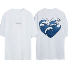 Urbvn Sealov 1 Tasarım Baskılı Beyaz Oversize T-Shirt