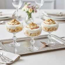 Skygo 3’lü Şık Cam Kase Seti – Tatlı Servis Kasesi, Ayaklı Cam Sunum Kadehi, Dondurma – Puding – Meyve Servisi Için Premium Tasarım