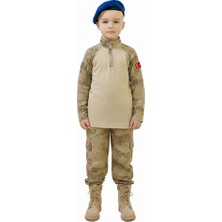 Nazlyna Minik Kahramanlar Için Jandarma Komando Çocuk Kamuflaj Takımı - Mavi Bereli