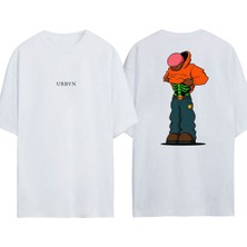 Urbvn Urban Boy Tasarım Baskılı Beyaz Oversize T-Shirt