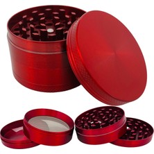Skygo Grınder Parçalayıcı Metal Baharat Öğütücü Herb Spice 4 Katmanlı 40MM / 50MM / 63MM (Kımrızı, 63MM)