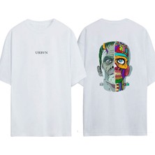 Urbvn Frenk Tasarım Baskılı Beyaz Oversize T-Shirt