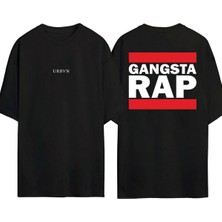 Urbvn Rap Tasarım Baskılı Siyah Oversize T Shirt