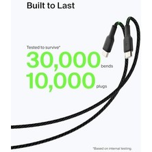 Skygo Örgülü Usb-C Kablosu (Boost Charge Usb- C-Usb Kablosu, NOTE10, S10, 4, iPad Pro, Switch ve Daha Fazlası Için USB C Tipi Kablosu) 2 Metre, Siyah