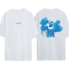 Urbvn M 1 Tasarım Baskılı Beyaz Oversize T-Shirt