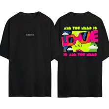 Urbvn You Need Tasarım Baskılı Siyah Oversize T Shirt