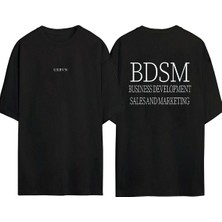 Urbvn Bdsm Tasarım Baskılı Siyah Oversize T Shirt
