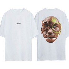 Urbvn Goat Tasarım Baskılı Beyaz Oversize T-Shirt