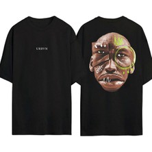 Urbvn Goat Tasarım Baskılı Siyah Oversize T Shirt