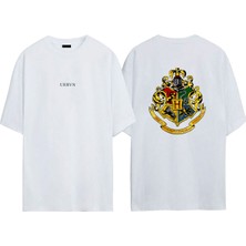 Urbvn Harry Potter Tasarım Baskılı Beyaz Oversize T-Shirt
