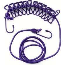 Skygo 12 Adet Mandallı Taşınabilir Elastik Balkon Koridor Ev Koridor Yatak Odası Ofis Çamaşır Asma Ipi