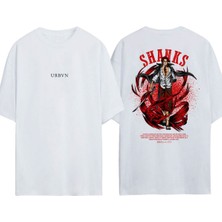 Urbvn Shanks Tasarım Baskılı Beyaz Oversize T-Shirt