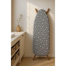 Skygo Ütü Masası Kılıfı, Keçeli Yanmaz, Pamuklu, Gri Yıldızlı Desen, 145X56 Cm, Battal Boy Xxl