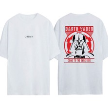 Urbvn Darth Lord Tasarım Baskılı Beyaz Oversize T-Shirt