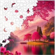 Skygo - Ahşap Puzzle Yetişkinler Için - Sakura Huzuru Benzersiz Parçalı Puzzle - 353 Parça Ahşap Yapboz - Yapıştırıcı Folyo Dahil - Dekoratif Ahşap Puzzle - 29X29 cm - S1-25