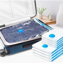 Skygo Süper Kalite 3 Boy 5'li Paket Vakumlu Hurç, 2 Adet 70X50CM, 2 Adet 80X60CM, 1 Adet 100X80CM, El Pompası Hediye, Giysi Yastık Yorgan Yazlık Kışlık Seyahat Için Vakumlu Saklama Torbaları