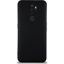 Skygo Oppo A5 2020 ile Uyumlu Kapak ile Uyumlu Içi Kadife Kamera Korumalı Lansman Silikon Kılıf - Siyah
