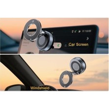 Skygo Kablosuz Araç Içi Cep Telefonu Plastik Kaplama Tutucu Araç Içi Montaj (Sadece Düz Zeminler Için) Vakumlu Hands 360 Derece Ayarlanabilir Manyetik Telefon Tutucu X68