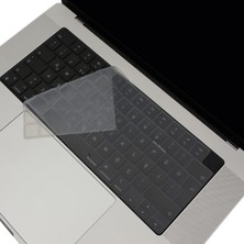 Skygo Klavye Koruyucu Silikon Kılıf Ingilizce Baskılı Uk-Ters L Enter Tipi Air 13,6-15,3inç- Pro 14,2-16,2inç M1-M2-M3-M4 Pro Max Uyumlu, Ultra Ince Hafif Şeffaf